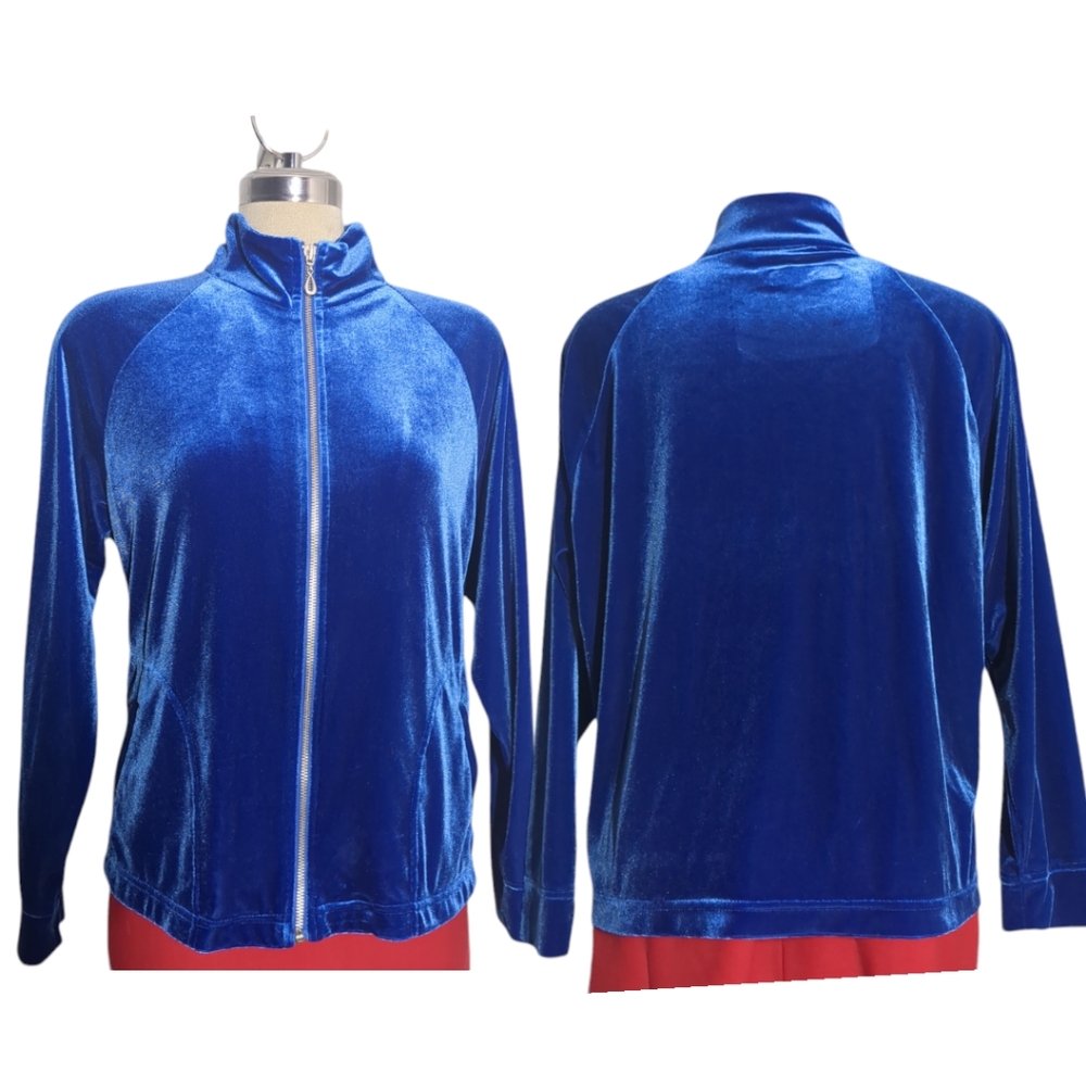 TANJAY Royal Blue Velvet Sport Jacket Size 12 Petite